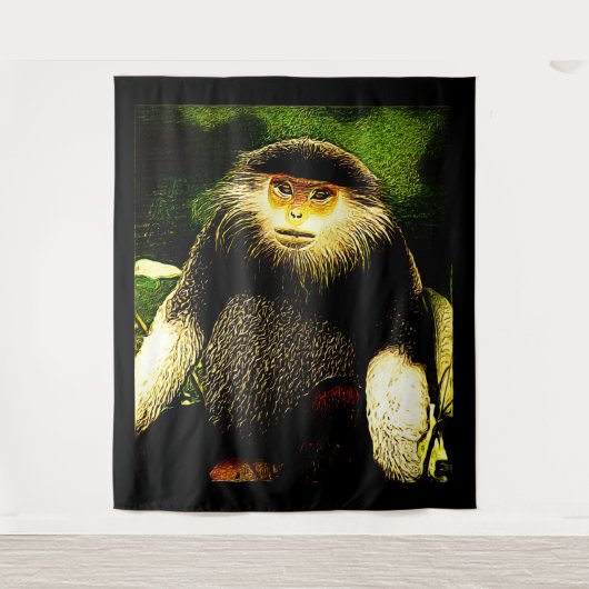 Primat-Modelle: Rotschuh-Douc 01 Wandteppich (Vorderseite)