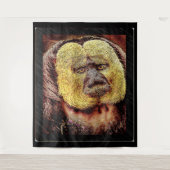 Primat-Modelle: Weißer Saki-Affe Wandteppich (Vorderseite)