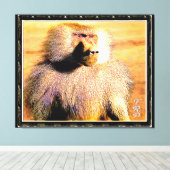 Primat Models: Hamadryas Baboon 01 Leinwanddruck (Insitu (Holzboden))