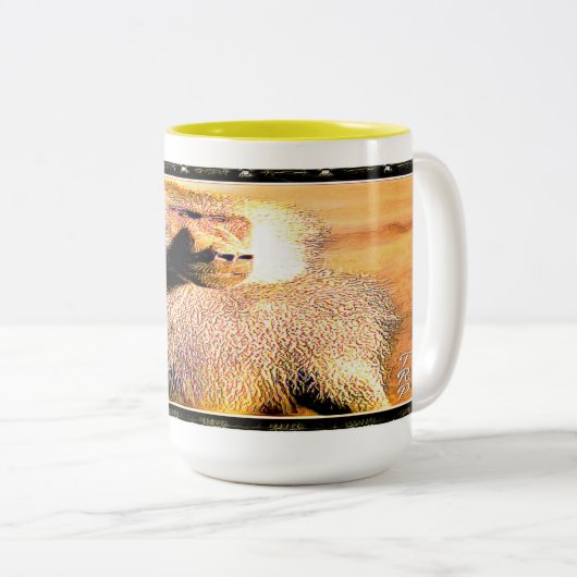 Primat Models: Hamadryas Baboon 01 Zweifarbige Tasse (VorderseiteRechts)
