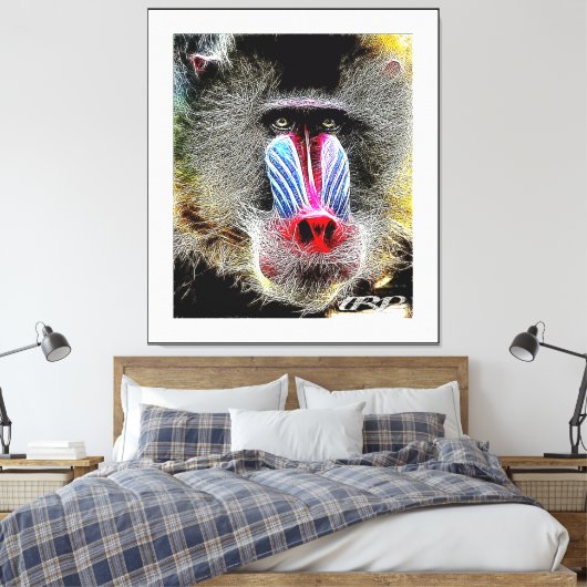 Primat Models: Mandrill Baboon 01-02 Leinwanddruck (Insitu (Schlafzimmer))