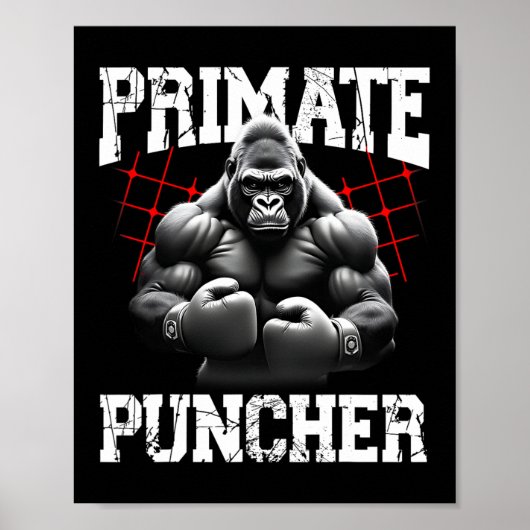 Primat Puncher Boxing Muskel-Gorilla Boxer Ape Poster (Vorne)