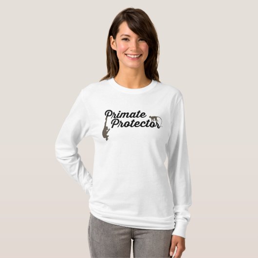 Primat-Schutz Cursive lang-sleeved T-Shirt (Vorne ganz)
