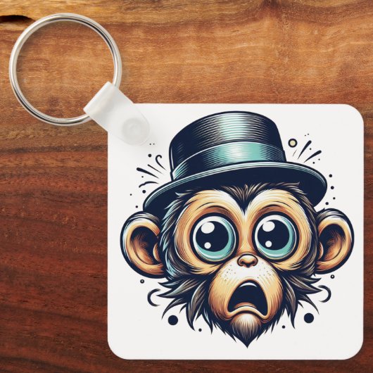 "Primate Panic Monkey" Aluminum Keychain Schlüsselanhänger (Vorderseite)