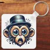 "Primate Panic Monkey" Aluminum Keychain Schlüsselanhänger (Rückseite)