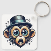 "Primate Panic Monkey" Aluminum Keychain Schlüsselanhänger (Rückseite)