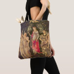Primavera, Allegorie des Frühlings von Sandro Bott Tasche<br><div class="desc">Primavera oder Allegorie des Frühlings c. 1482 von Sandro Botticelli (144-1510) ist ein Vintages Renaissance-Kunstmythologie-Naturgemälde mit einer Gruppe mythologischer Figuren in einem Wald oder Garten. Allegorisch für das üppige Wachstum der Frühjahrssaison. In einem Orangenhain sind sechs Frauen, zwei Männer und ein mit Jalousie gefalteter Engel.</div>