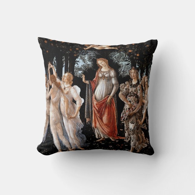Primavera Botticelli Throw Pillow Kissen (Vorderseite)