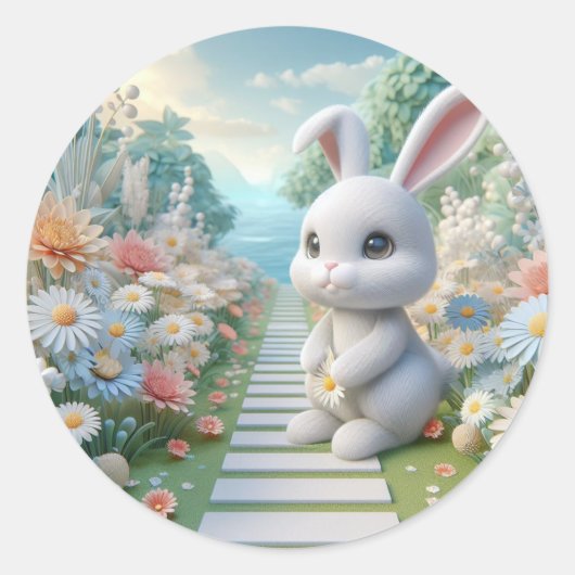 Primavera colorida Moderna Runder Aufkleber (Vorderseite)