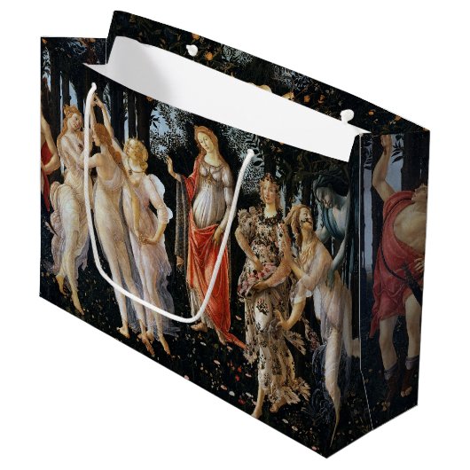 Primavera, Sandro Botticelli Große Geschenktüte (Vorderseite Schrägansicht)