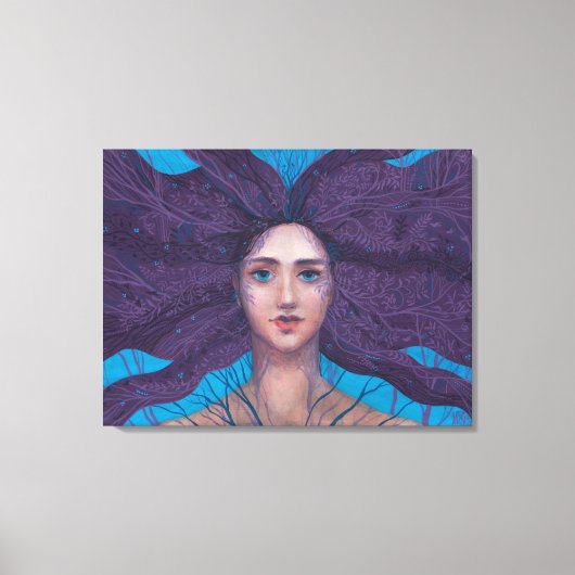 Primavera Spring Goddess Fantasy Surreal Portrait Leinwanddruck (Vorderseite)