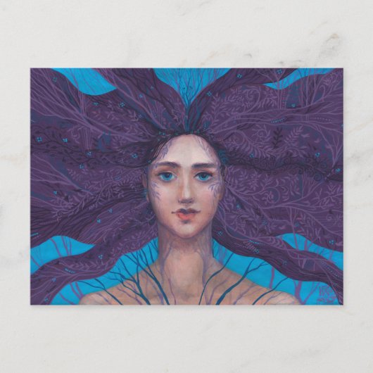 Primavera Spring Goddess Fantasy Surreal Portrait Postkarte (Vorderseite)