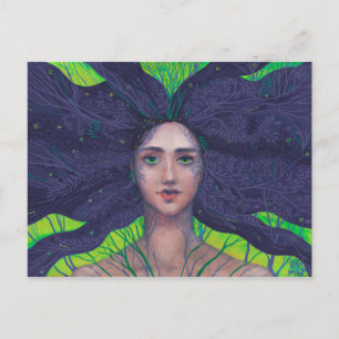 Primavera Spring Goddess Fantasy Surreal Portrait Postkarte