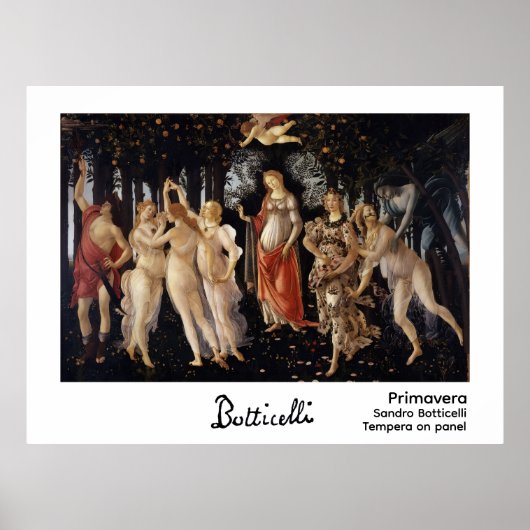 Primavera von Botticelli Poster (Vorne)