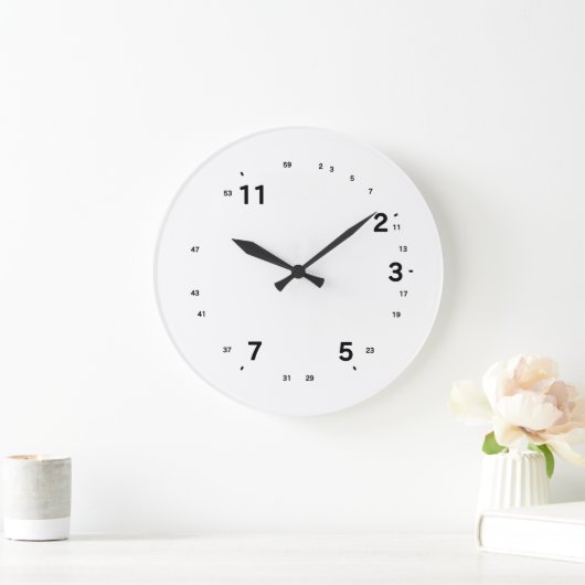 Prime Number Clock for Math Fans Große Wanduhr (Zuhause)