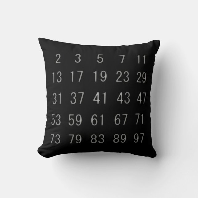 Prime Numbers Pillow Mathematics Geek Cushion gift Kissen (Vorderseite)