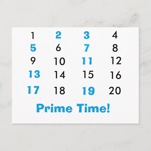 Prime Time Math Postcard Postkarte (Vorderseite)