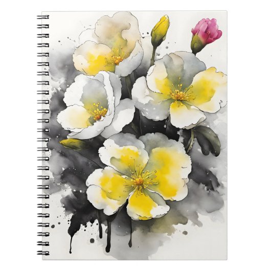 Primel - Aquarellblumen Notizblock (Vorderseite)
