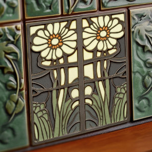Primel Art Deco Blumendekor Art Nouveau Fliese
