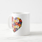 Primel-Blumenherz Februar-Geburtsblume Kaffeetasse (Vorderseite Links)
