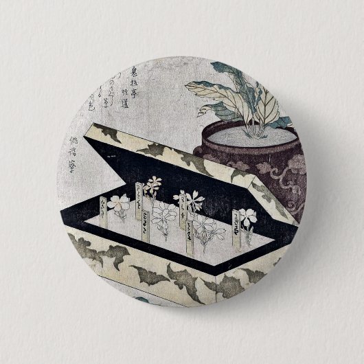 Primel durch Kubo, Shunman Ukiyoe Button (Vorderseite)