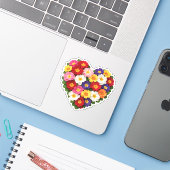 Primel-Herz Februar-Geburtsblume Aufkleber (Laptop mit iPhone)