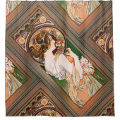 Primel von Alphonse Mucha Duschvorhang (Vorderseite)