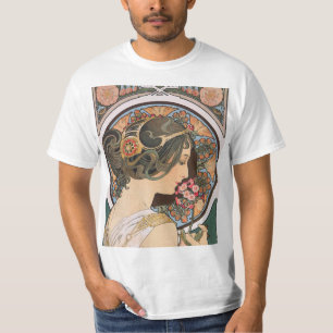 Primel von Mucha - Vintage Floral Art Nouveau T-Shirt