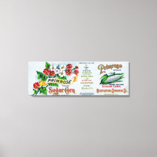 Primel-Zuckermais LabelHoopeston, IL Leinwanddruck