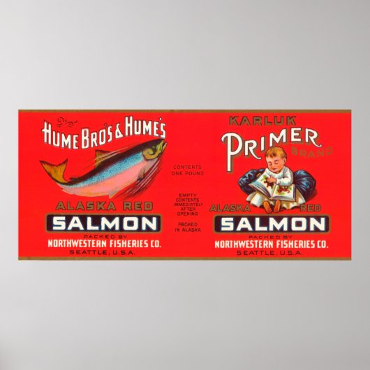 Primer Brand Lachs Label- Seattle, WA Poster (Vorne)