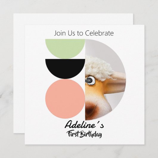 Primer cumpleaños einladung (Vorne/Hinten)