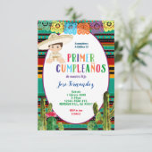 PRIMER KUMPLEANOS, Uno Fiesta Geburtstagseinladung Einladung (Stehend Vorderseite)