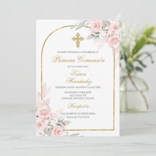 Primera comuión Spanisch Einladung (Stehend Vorderseite)
