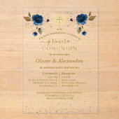  Primera Comunión Boys Twin First Holy Communion Acryleinladungen (Vorderseite)