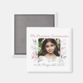 Primera Comunión con Foto y Flores Spanisch Magnet (Vorderseite/Rückseite)