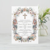 Primera Comunion Einladung Boho Erste Kommune (Stehend Vorderseite)