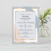 Primera Comunion Elegant Grossartige Erste Kommune Einladung (Stehend Vorderseite)