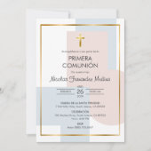 Primera Comunion Elegante Katholische Erste Kommun Einladung (Vorderseite)