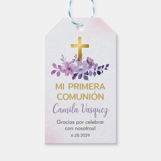 Primera Comunion Geschenke und Favoriten Erste Kom Geschenkanhänger (Vorderseite)