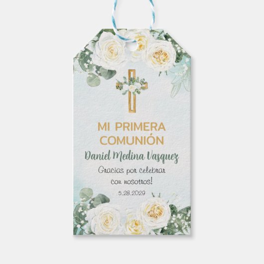 Primera Comunion Geschenke und Favoriten Erste Kom Geschenkanhänger (Vorderseite)