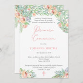 Primera Comunion, Girl First Communation auf Spani Einladung (Vorne/Hinten)