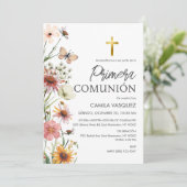 Primera Comunion Girl Niedlich Erste Kommune Einladung (Stehend Vorderseite)