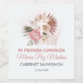 Primera Comunion in der ersten heiligen Kommune Sp Weinetikett (Einzelnes Label)