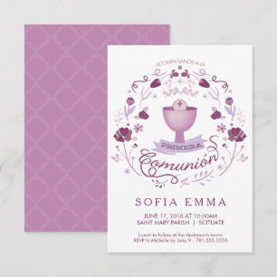 Primera Comunión Invitación - Spanisch, Mädchens Einladung