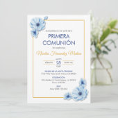 Primera Comunion Katholische Niedliche Erste Kommu Einladung (Stehend Vorderseite)