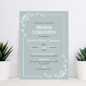 Primera Comunion Minimalistisch Erste Heilige Komm Einladung