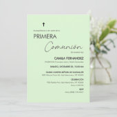 Primera Comunion Minimalistisch Erste Heilige Komm Einladung (Stehend Vorderseite)