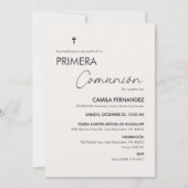 Primera Comunion Minimalistisch Erste Heilige Komm Einladung (Vorderseite)