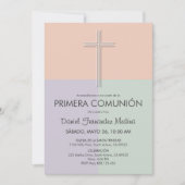 Primera Comunion Niedlich Minimalistisch Erste Kom Einladung (Vorderseite)