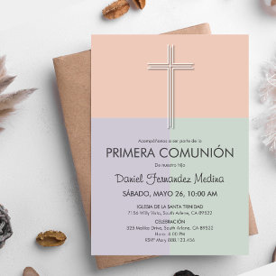 Primera Comunion Niedlich Minimalistisch Erste Kom Einladung